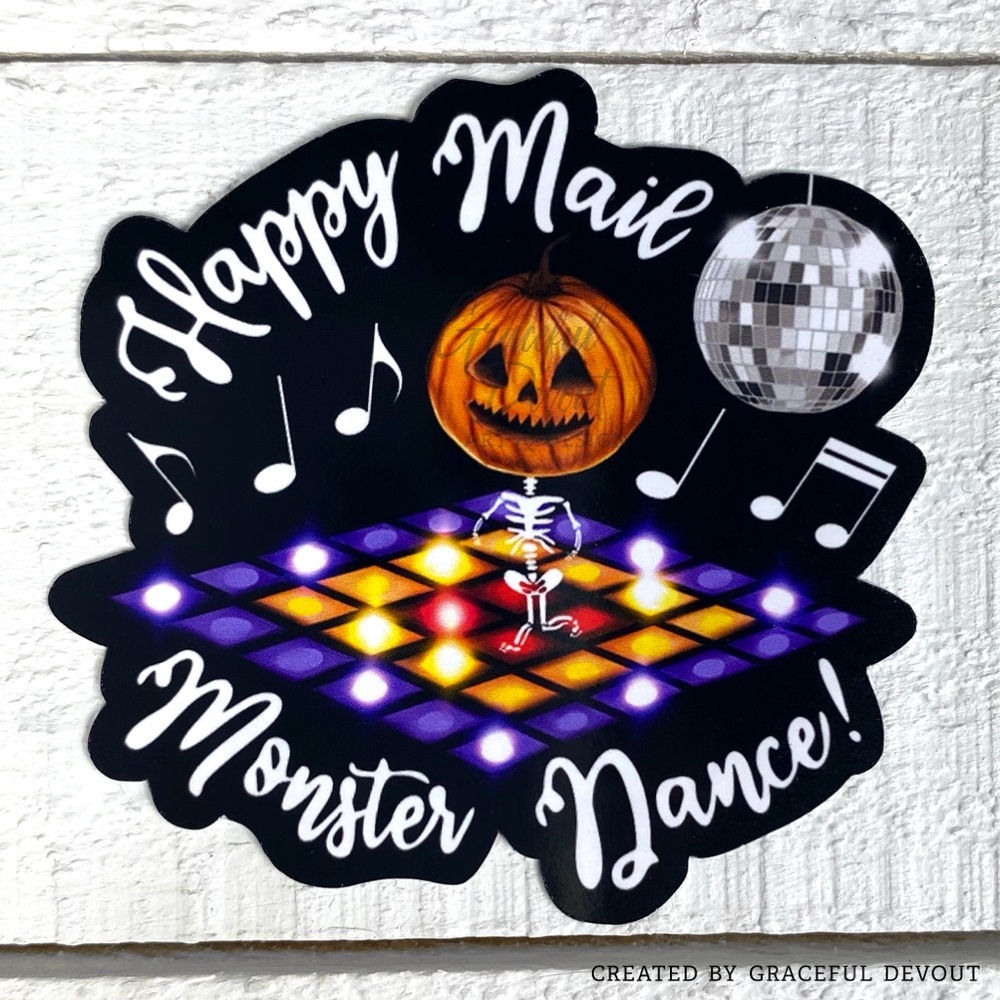 Happy Mail Monster Dance 2" (inches) 48ct.) Stickers - Picture 2 of 4
